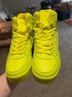 Fila Women’s Neon Yellow High-Top Sneakers